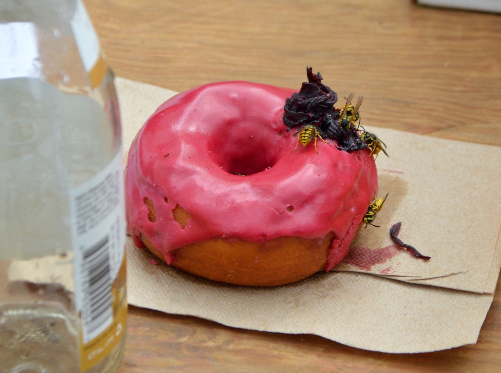 Bees enjoying the Dough donuts