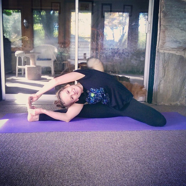 Gate Pose. Parighasana.