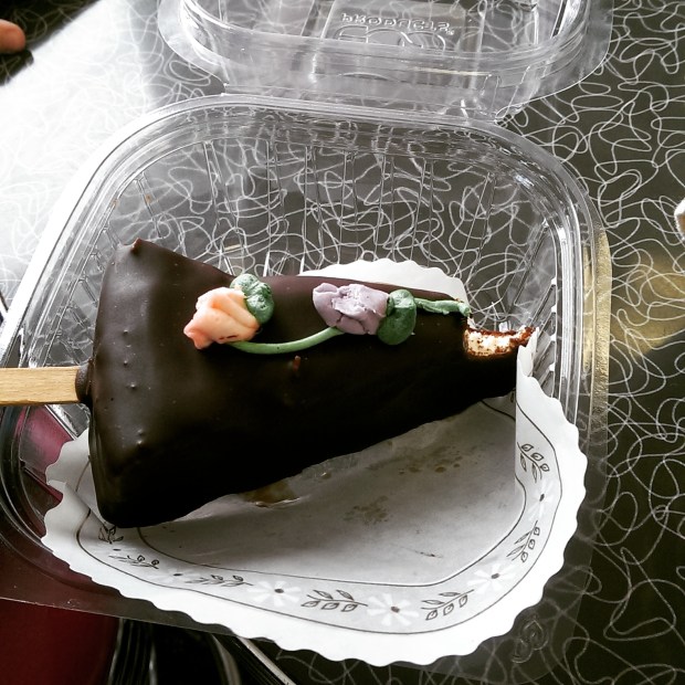 Chocolate Encased Chocolate Chip Cheesecake (on a stick)