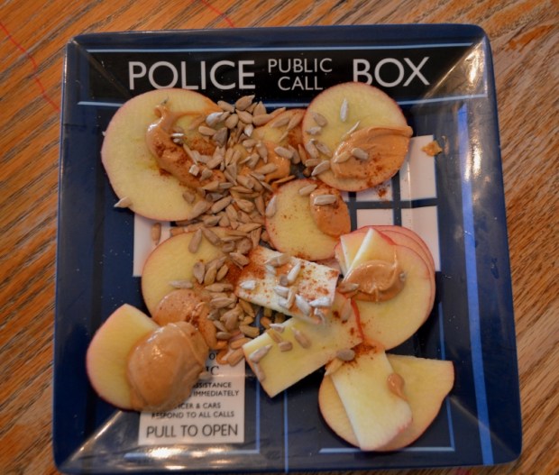 Snack - Organic Gala apple with cashew butter and sunflower seeds